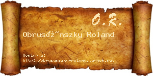 Obrusánszky Roland névjegykártya